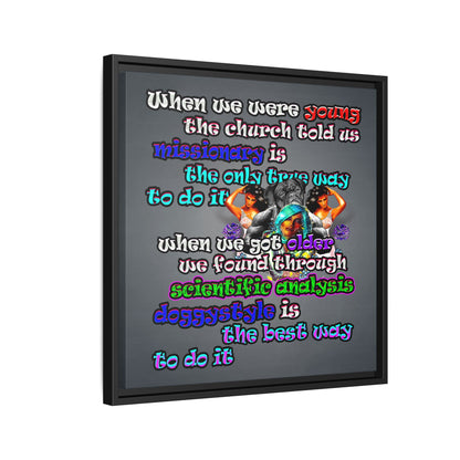 doggystyle - framed canvas art (grey-light grey)