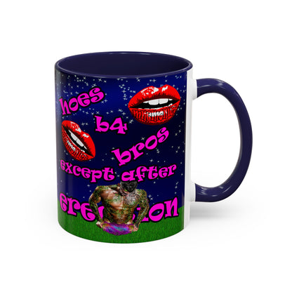 hoes b4 bros - Accent Mug ('snoops' background)