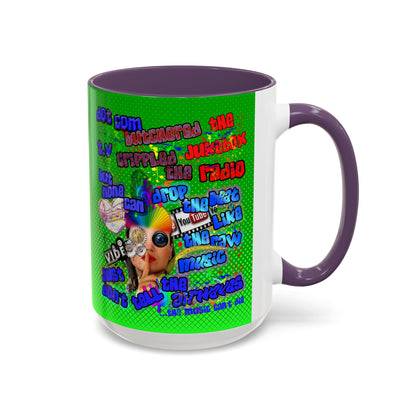 drop the beat - Accent Mug (logo green)