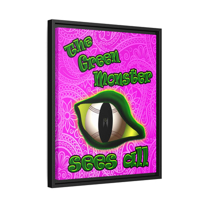 green monster - framed canvas art (pink swirl)