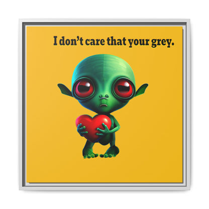 I don't care that your grey - framed canvas art (yellow)