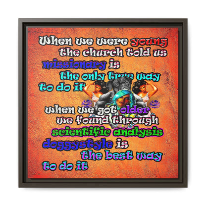 doggystyle - framed canvas art (burnt orange)