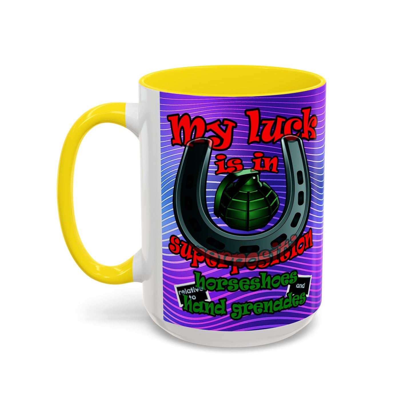 my luck - Accent Mug (purple wave)