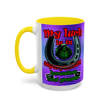 my luck - Accent Mug (purple wave)