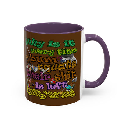 the bum's shit - Accent Mug (brown)