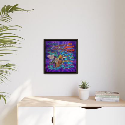 drop the beat - framed canvas art (purple wave)