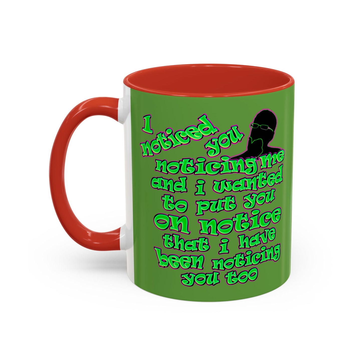 noticed you noticing - Accent Mug (green)