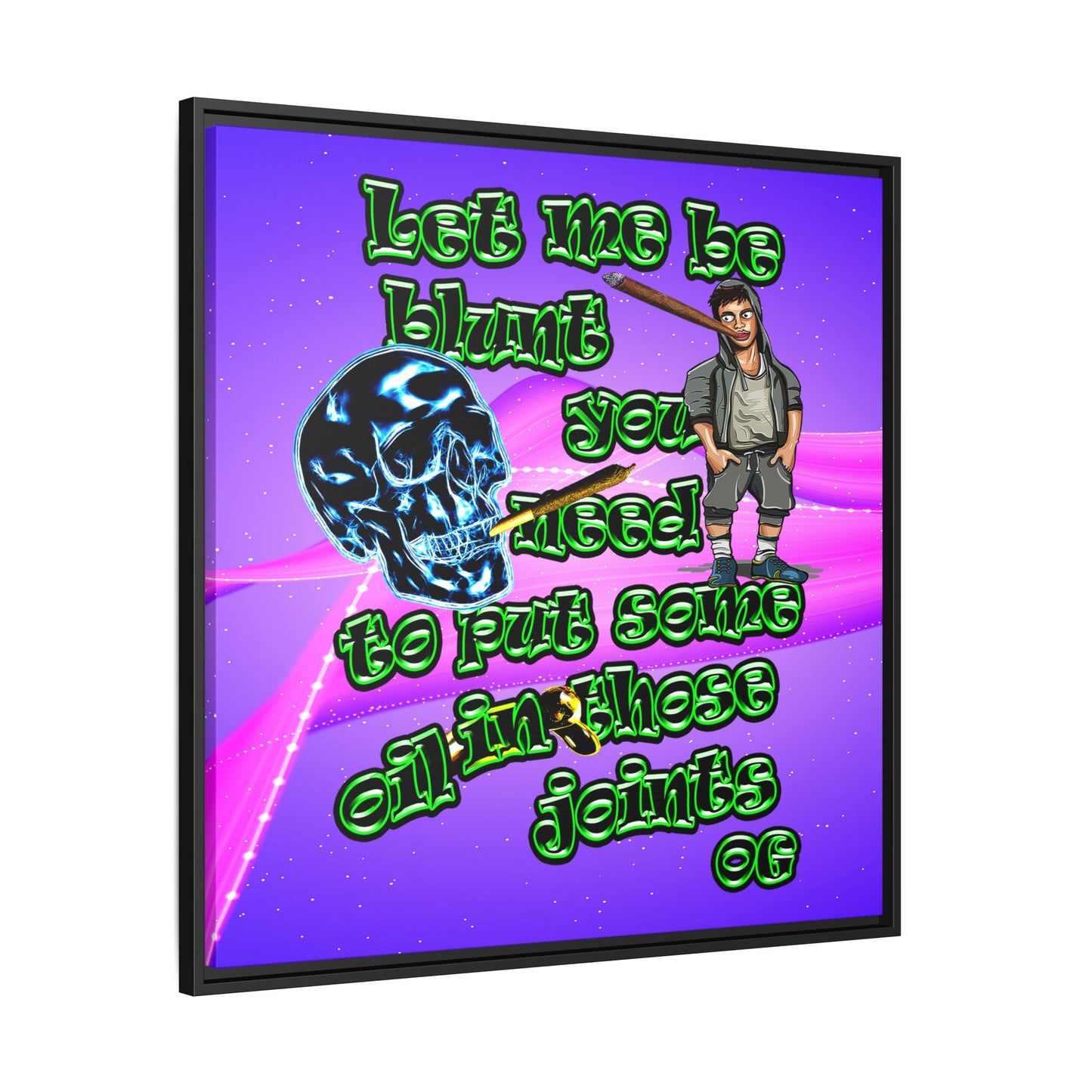 og - framed canvas art (purple-pink wave)
