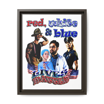 rw&b lives matter - framed canvas art (white)