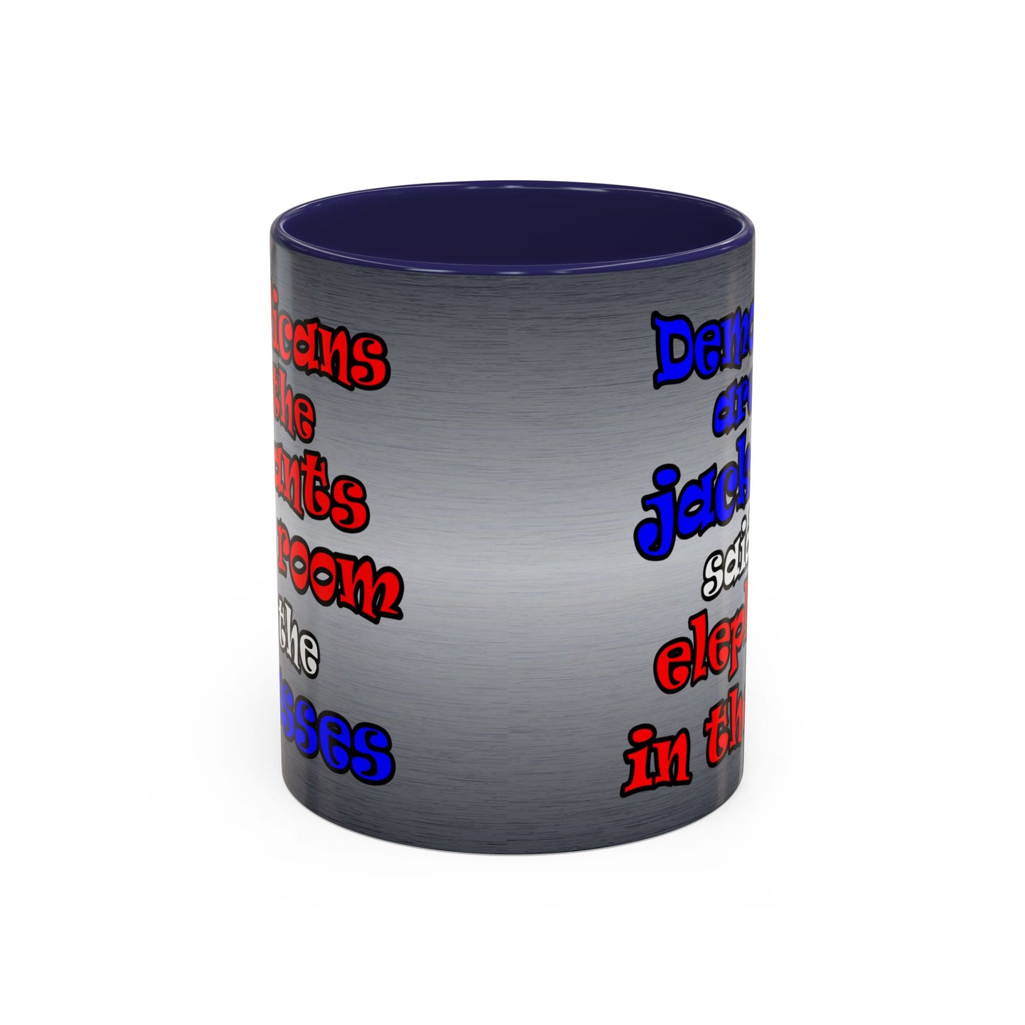 donkeys and elephants - Accent Mug (brushed nickel)