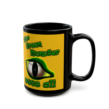 green monster - Black Mug (yellow)
