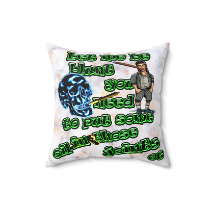 og - Spun Polyester Square Pillow - (white marble)