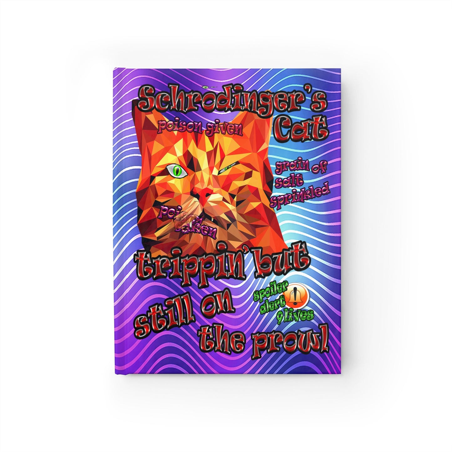 schrodinger's cat - journal-lined (purple wave)