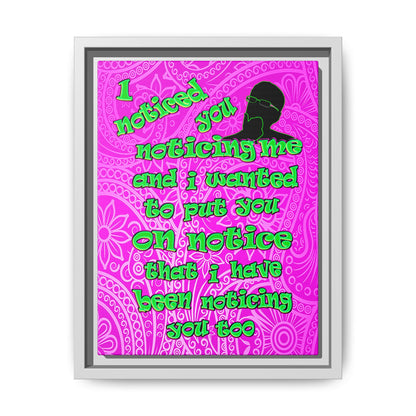 noticed you noticing - framed canvas art (pink swirl)