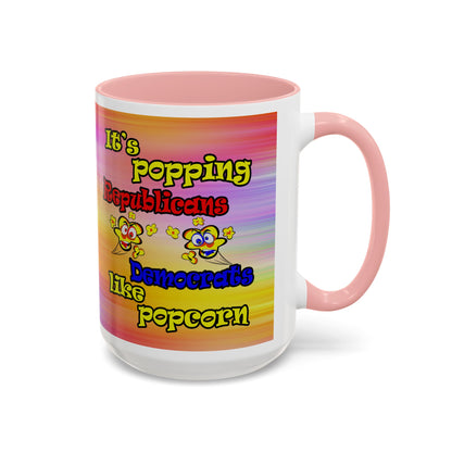 popping like popcorn - Accent Mug (color blur)