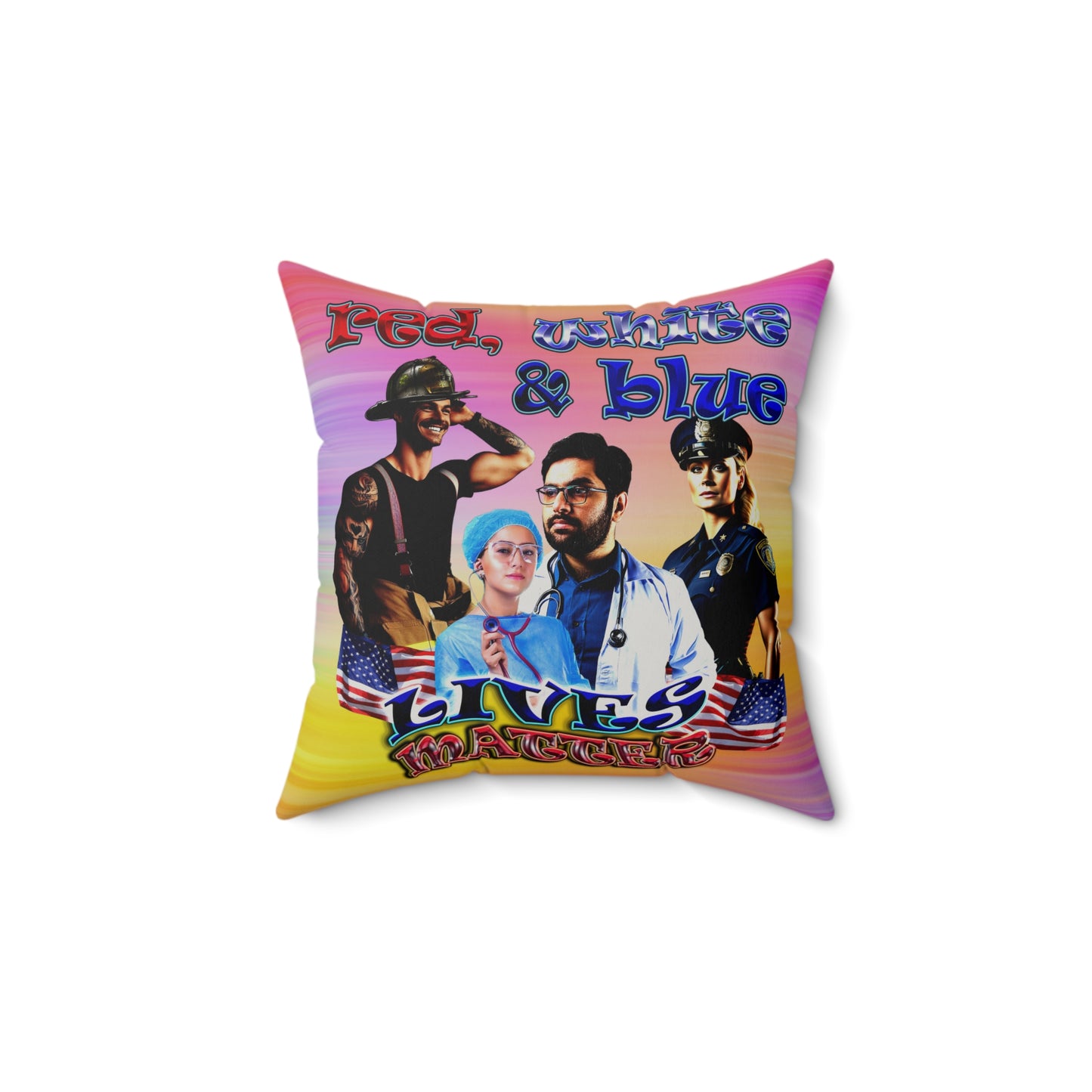 rw&b lives matter - Faux Suede Square Pillow - (color blur)