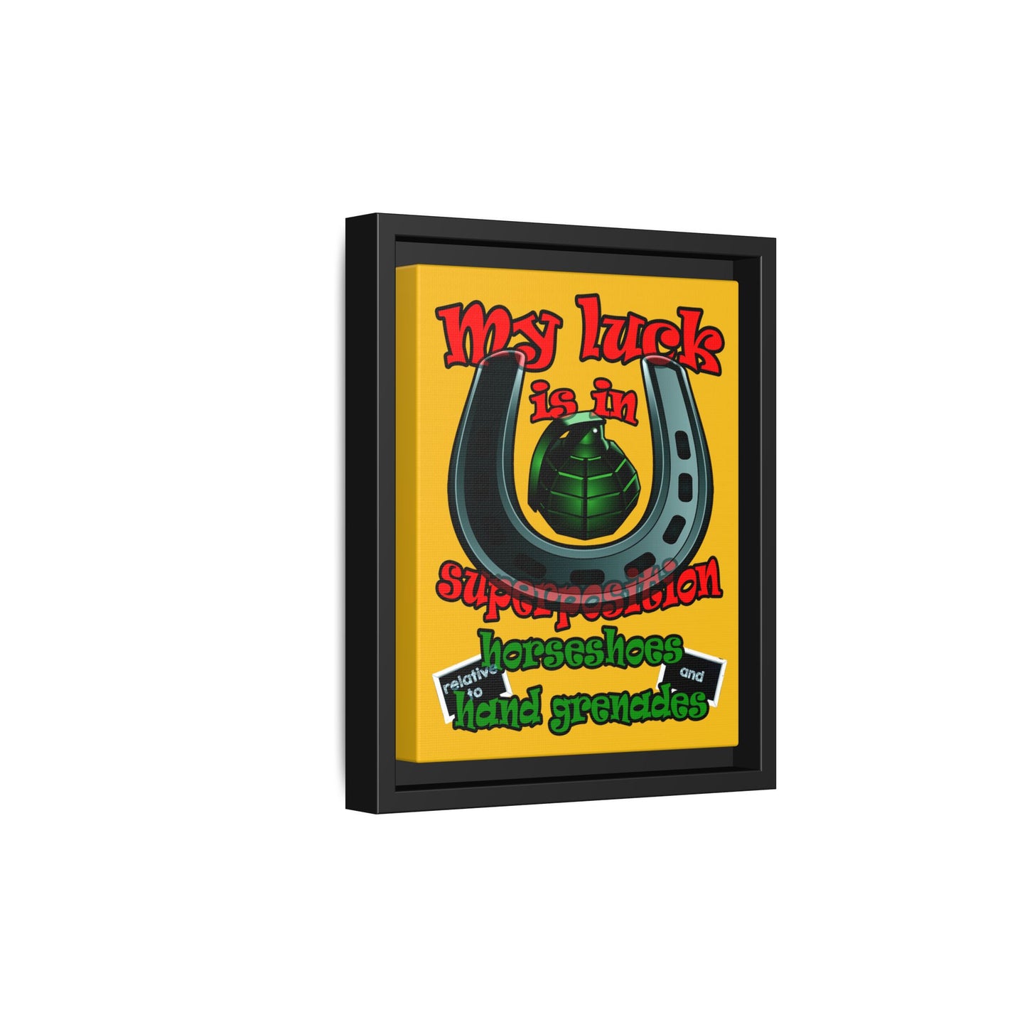 my luck - framed canvas art (yellow)