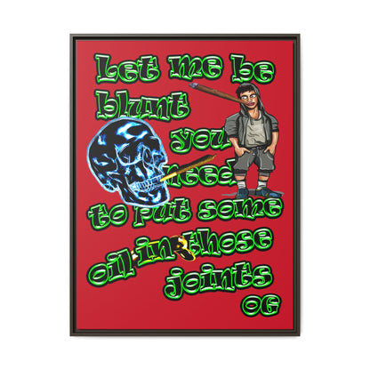 og - framed canvas art (dark red)