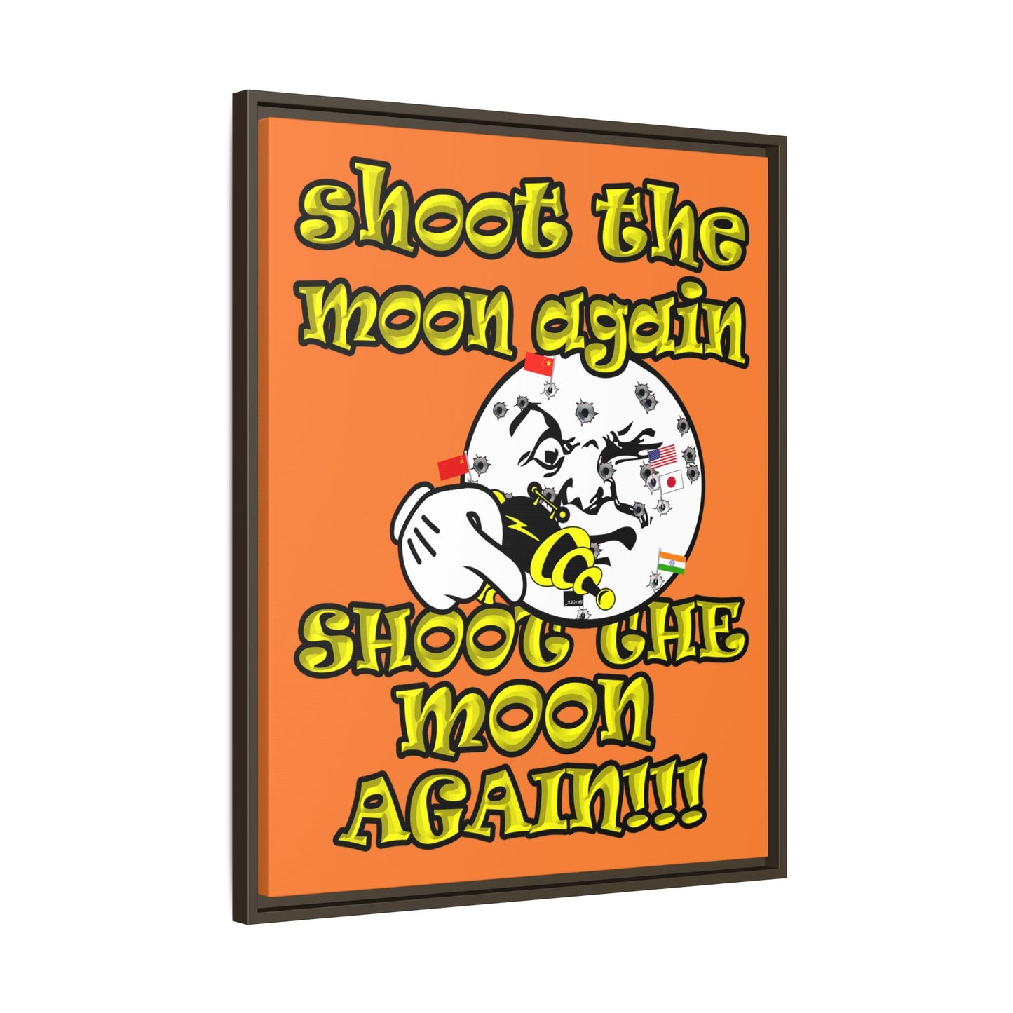 shoot the moon again - framed canvas art (crusta)