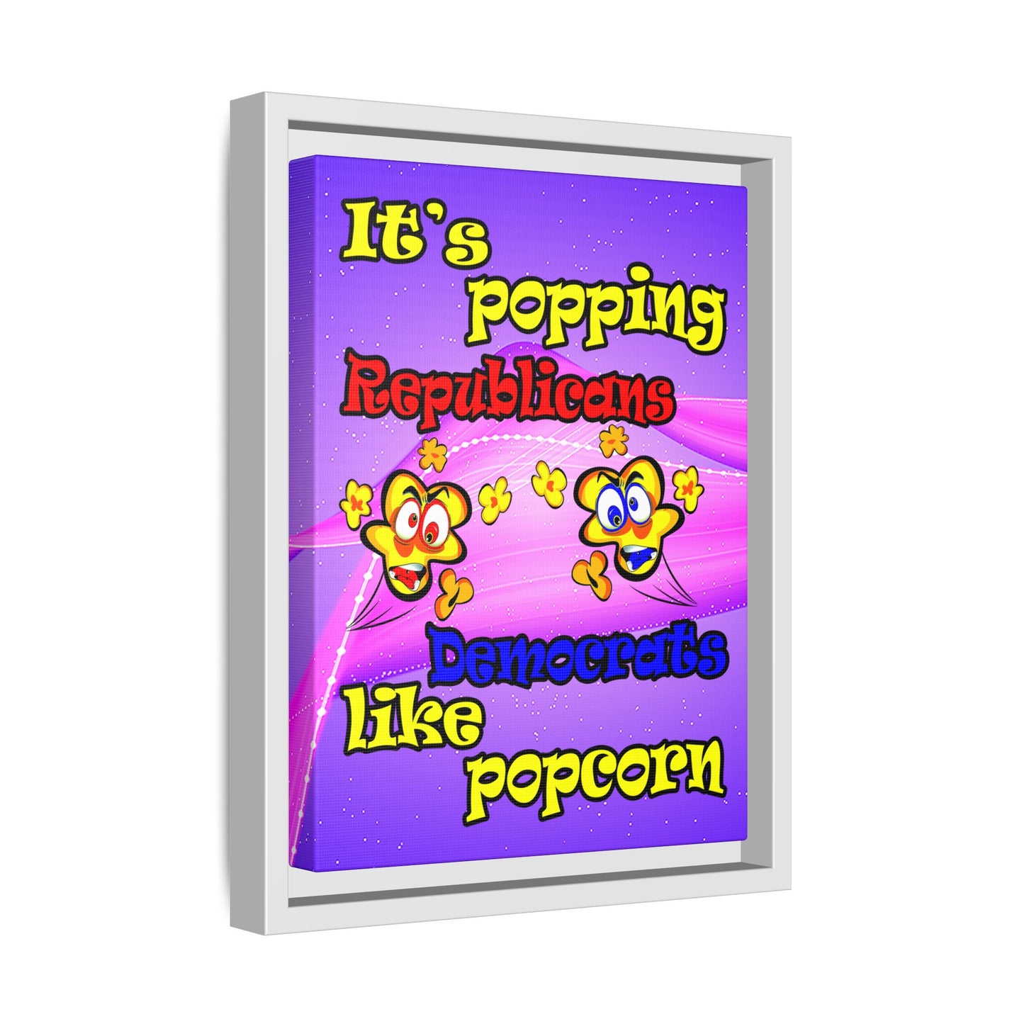popping like popcorn - framed canvas art (purple-pink wave)