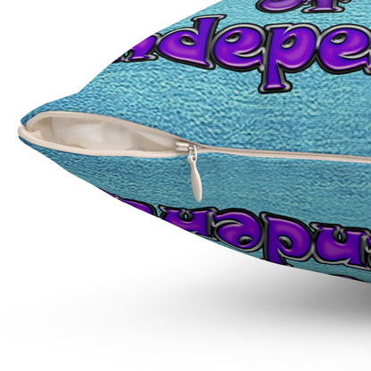 declaration of the independents - Spun Polyester Square Pillow - (faded blue)