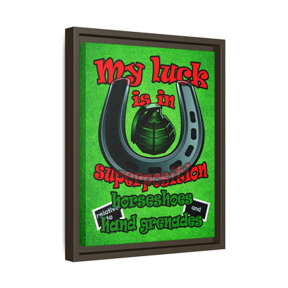 my luck - framed canvas art (green turf)