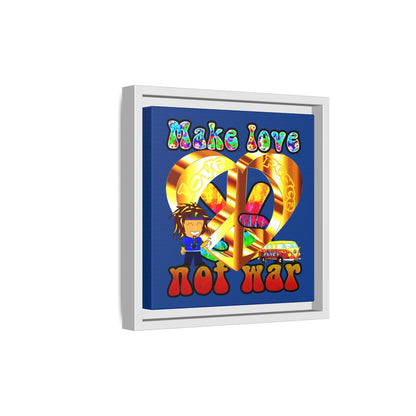 love peace - framed canvas art (dark blue)