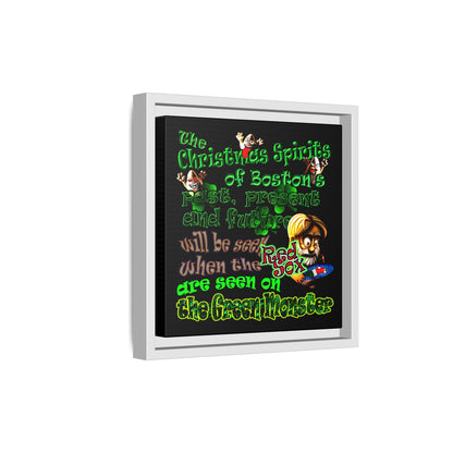christmas spirits of boston - framed canvas art (black)
