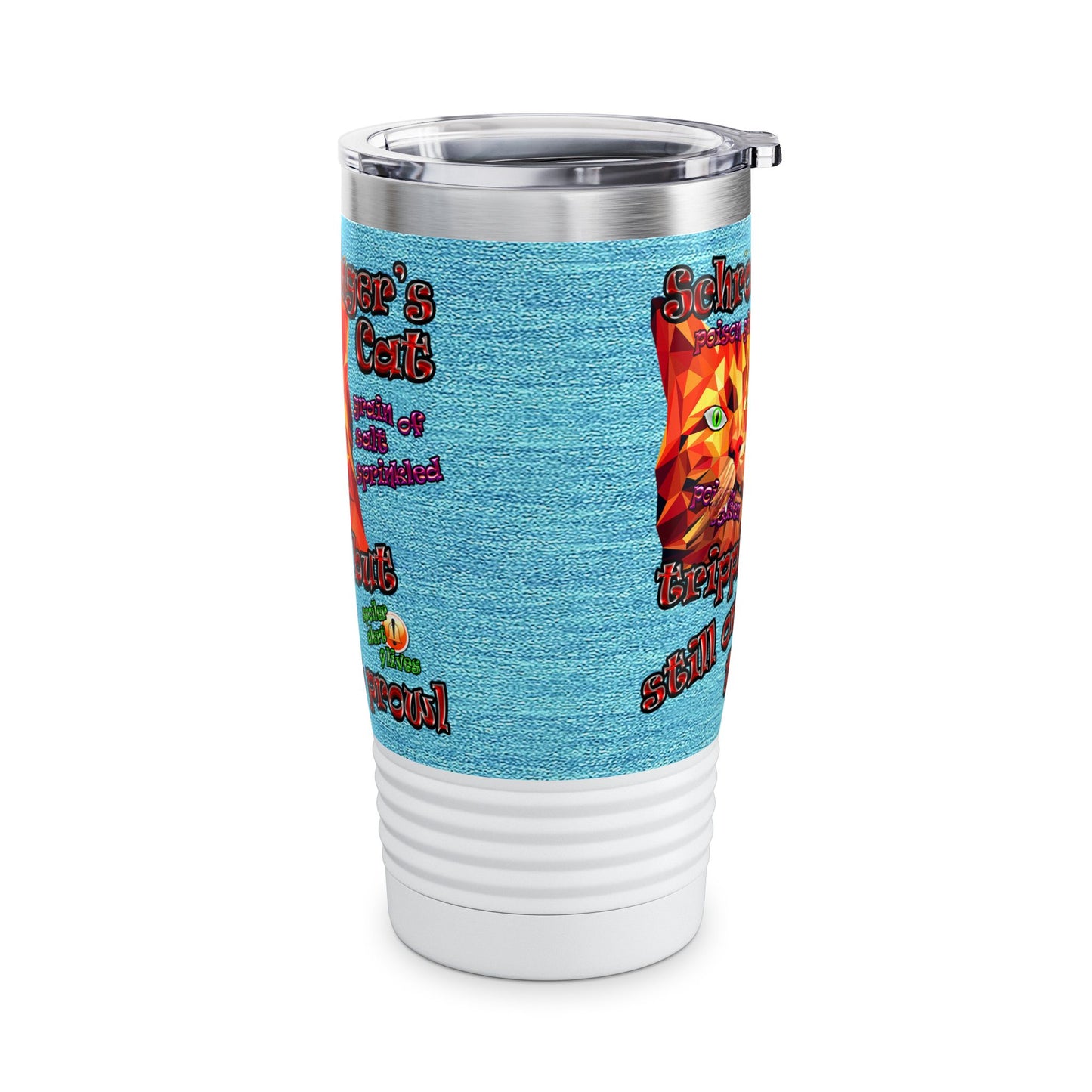 schrodinger's cat - Ringneck Tumbler, 20oz (faded blue)