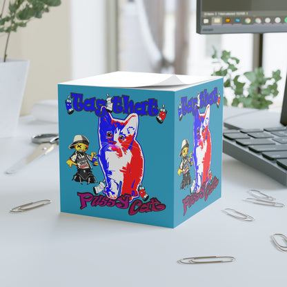 tag that - note cube (turquoise)