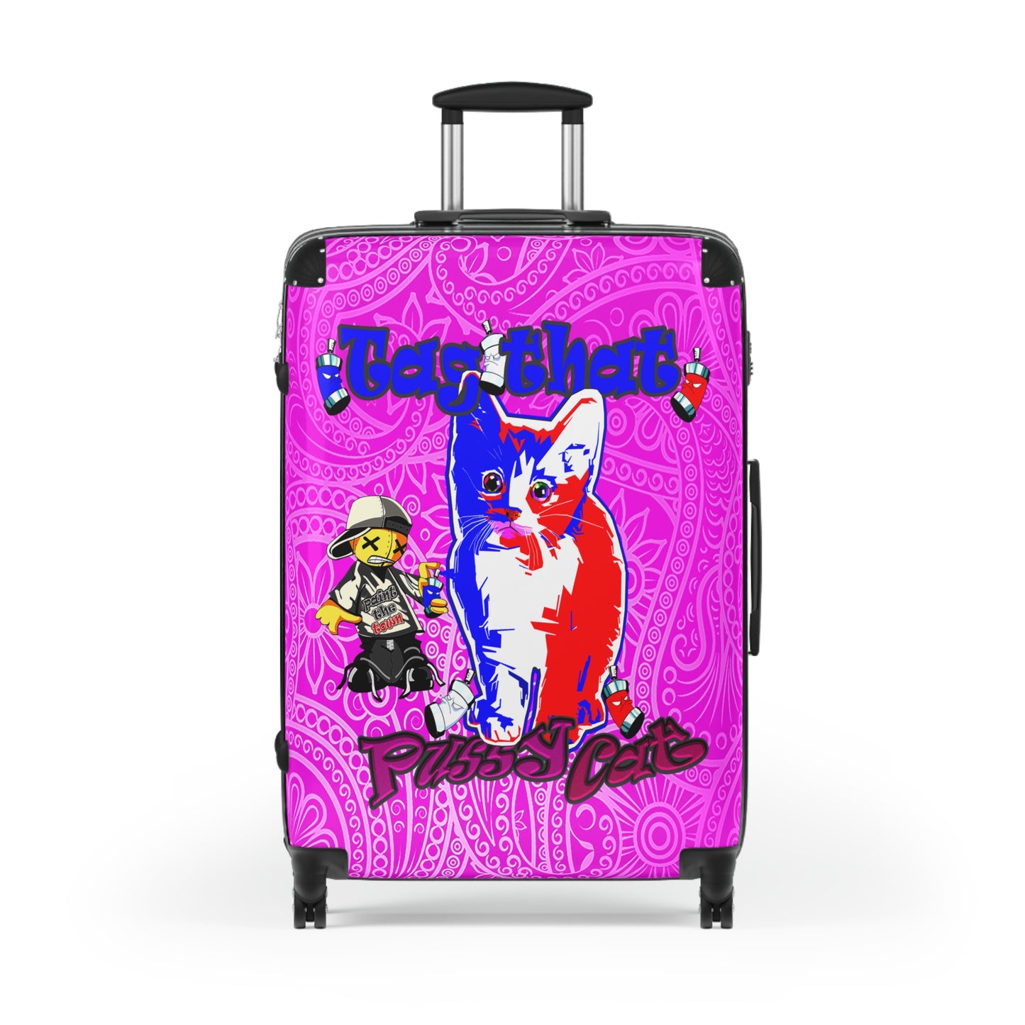tag that - Suitcase (pink swirl)