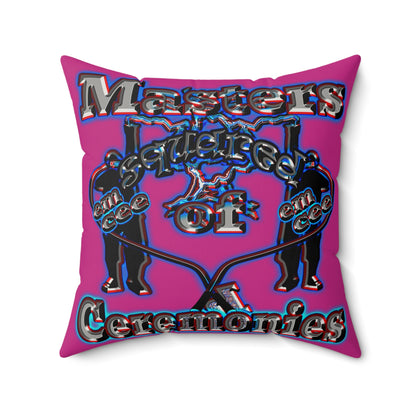 em cee squared - Faux Suede Square Pillow - (pink)