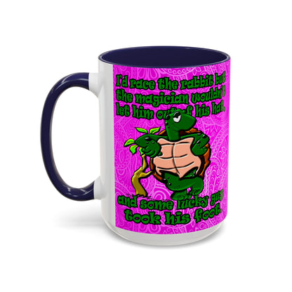 turtle race - Accent Mug (pink swirl)