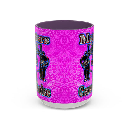 em cee squared - Accent Mug (pink swirl)