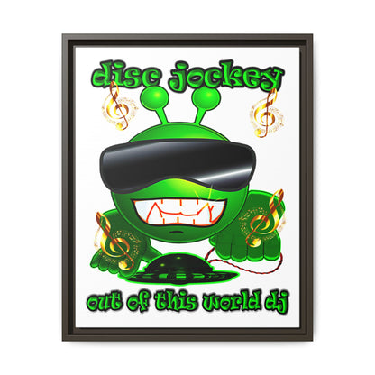 disc jockey - framed canvas art (white)