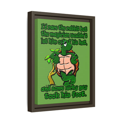 turtle race - framed canvas art (green)