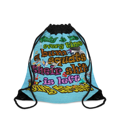the bum's shit - Drawstring Bag (faded blue)