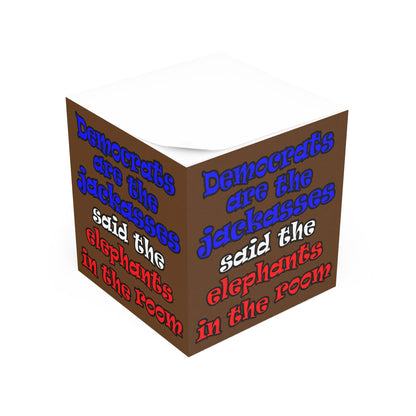 donkeys and elephants - note cube (brown)