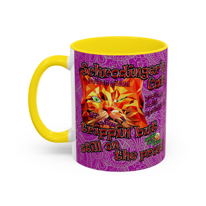 schrodinger's cat - Accent Mug (pink swirl)