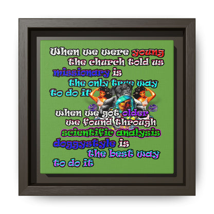doggystyle - framed canvas art (green)