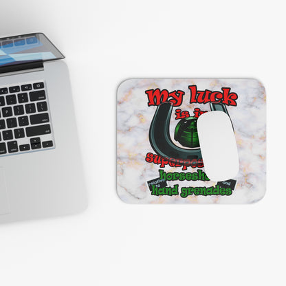 my luck - Mouse Pad (Rectangle) (white marble)
