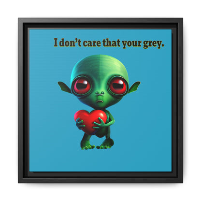 I don't care that your grey - framed canvas art (turquoise)