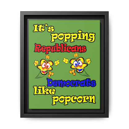 popping like popcorn - framed canvas art (green)