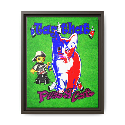 tag that - framed canvas art (green turf)