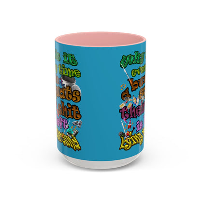 the bum's shit - Accent Mug (turquoise)