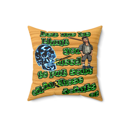 og - Faux Suede Square Pillow - (butterscotch wood finish)