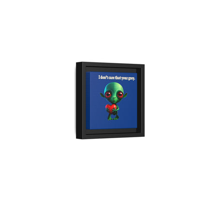 I don't care that your grey - framed canvas art (dark blue)