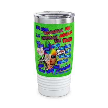 drop the beat - Ringneck Tumbler, 20oz  (green turf)