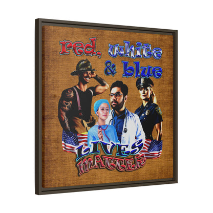rw&b lives matter - framed canvas art (brown papyrus)