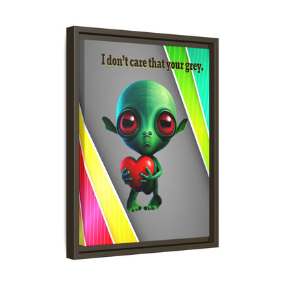I don't care that your grey - framed canvas art (rainbow split)